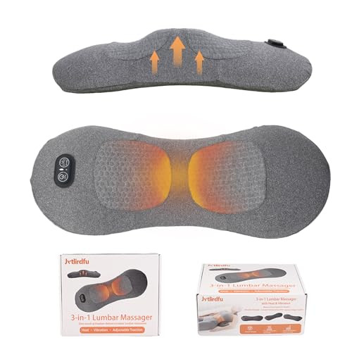 Jvtlirdfu 3In1 Lumbar Massager With Heating/Vibration/Adjustable Traction Memory Foam Lumbar Pillow Conforms