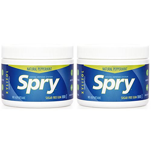 Xlear Spry Fresh Natural Xylitol Chewing Gum Dental Defense System 100 Count Pack Of 2