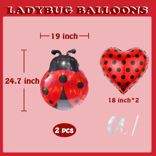 Zafete Ladybug Balloons Lady Bug Balloons Insect Bugs Spring Garden Picnic Theme