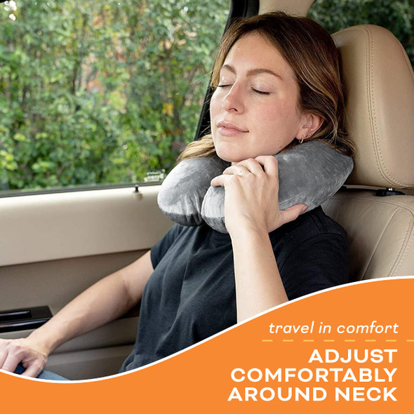 Crafty World Travel Neck Pillow Washable Cover Comfortable Memory Foam Airplane Travel Accessories Grey