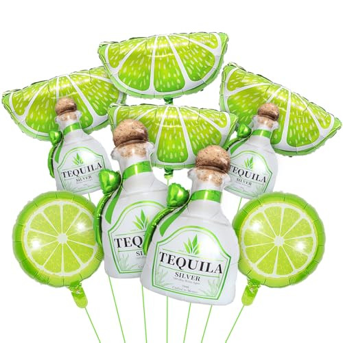 Zafete Tequila Balloons/Tequila Birthday Party Decorations/Lime Balloons/Matrimony Bachelorette Decorations/Gimme One Margarita Themed