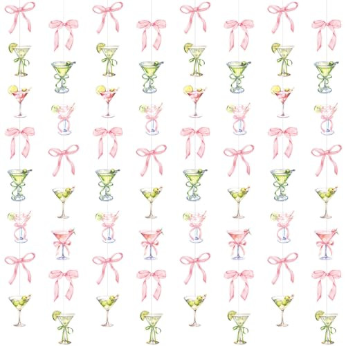 Ythetm Martini Bow Birthday Party Decorations Green Pink A Tini Bit Older Green