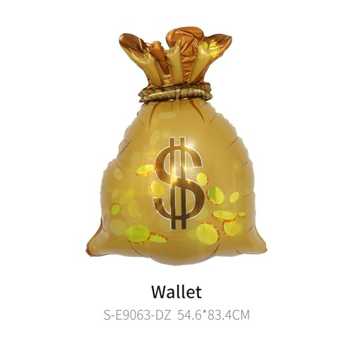 Zafete Money Bag Wallet Foil Balloons Western Cowboy Mylar Balloons For 90S
