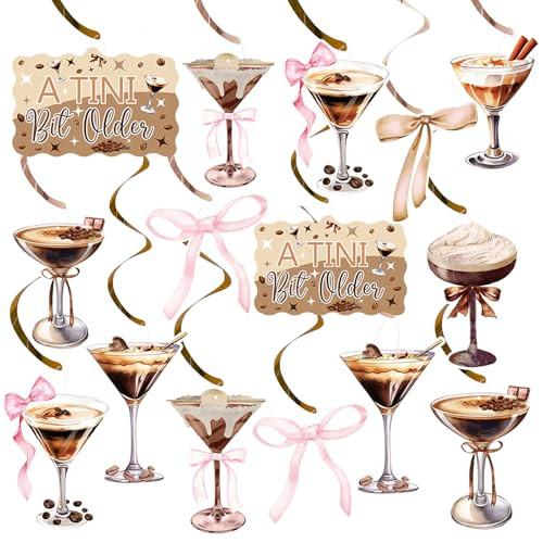 Ythetm Espresso Martini Party Hanging Swirl Decor A Tini Bit Older Birthday