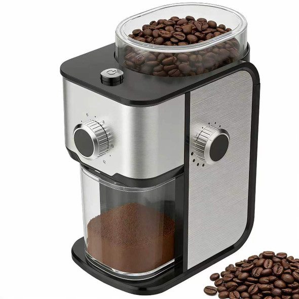 Ollygrin Flat Burr Coffee Grinder Electric Adjustable Coffee Grinder For Home Use 12 Cups