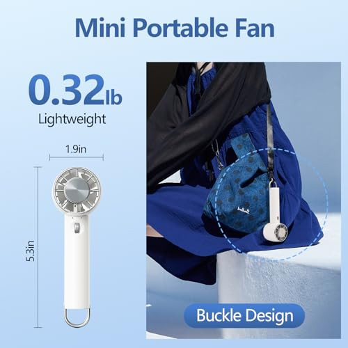 Loranu Handheld Portable Turbo Fan With Cold Compress HighSpeed 2 In 1 White