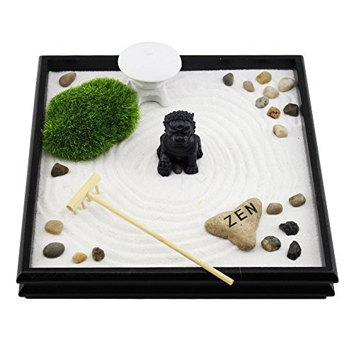 We Pay Your Sales Tax Feng Shui 9.5 X 9.5 Tabletop Fu Dog Zen Lion Garden