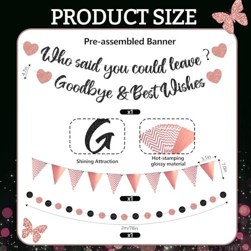 Ythetm Going Away Party Decorations Rose Gold We Will Miss You Farewell Rose Gold