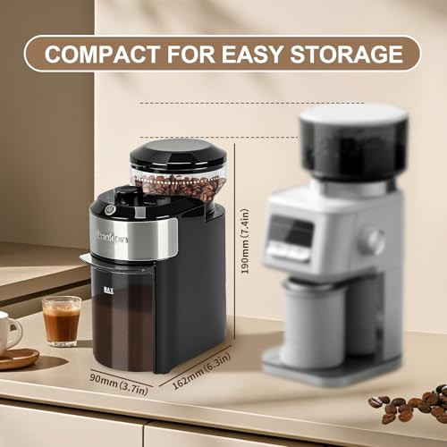 Lonkion Burr Coffee Grinder 12 Cups Stainless Steel