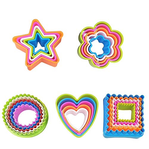 Xipegpa Cookie Cutter Set MultiSize Sandwich Fondant Cake Fruit Vegetable Shapes Cutter 25 Pcs