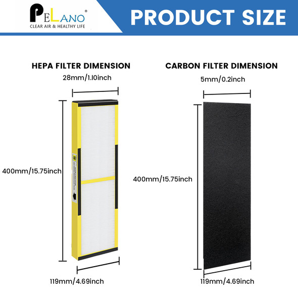 Pelano Flt4825 Filter B Compatible With Germ Guardian Ac4300Bptca Ac4900Ca Ac4825