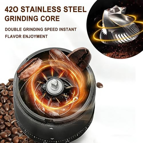 Nizapt Portable Electric Coffee Grinder Cordless Small Grinders Adjustable Coffee Bean Grinder