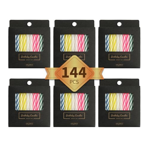 Artisan Cake 144Count Multicolored Birthday Candles Spiral Candles Cupcake Candles Party Celebration