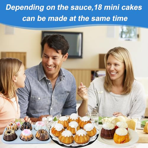 Yeloumiss Starfa Lab Silicone Mini Bundt Cake PansNonStick Fluted Tube Molds For 3Pcs