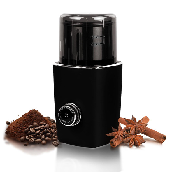 Eyomo Electric Coffee Grinder For Coffee Beans Spices And Herbs Adjustable Grind 1.8 Oz Black