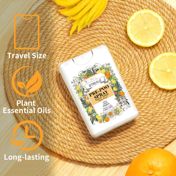 Streale Travel Size Toilet Spray 6Pack Travel Essentials Toiletries Pocket Size PrePoo 6Pack