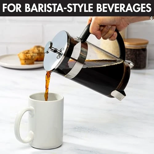 Primula French Press Coffee Maker Temperature Safe Borosilicate Glass With Stainless Steel Stainless Steel