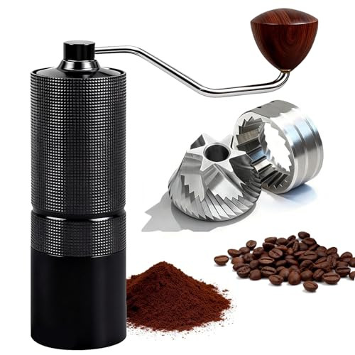 Hamiladuo Manual Coffee GrinderStainless Steel Conical Burr With Adjustable SettingDouble Bearing Positioning 20G