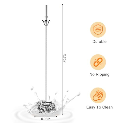 Yuswko Handheld Rechargeable Milk Frother Spring Whisk Rods Frothing Accessory 2 Pcs