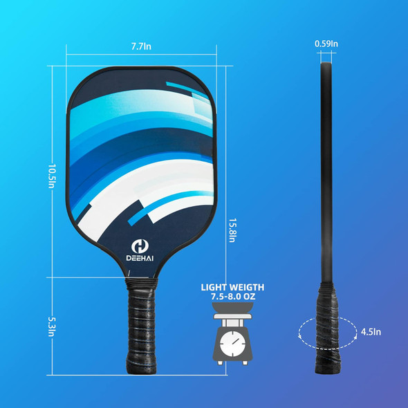DeeHai Pickleball Paddles Pickleball Set Pickleball Rackets, Quiet Pickleball Raquette Set of 4&2 with 1 Portable Pickleball Bag, 4 Pickleball Balls & 4 Grip Tapes, Polypropylene Honeycomb Core
