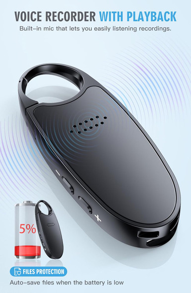 128Gb Voice Activated Recorder With Speaker - Voice Recorder With Playback, 1600Hrs Recording Capacity, Noise Reduction, Voice Recording Device, Audio Recorder For Lectures, Interviews, Meetings