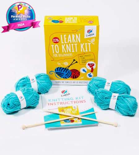 Craftlab Knitting Kit Beginner Knitting Supplies With Wool Yarn Needles Instructions Diy
