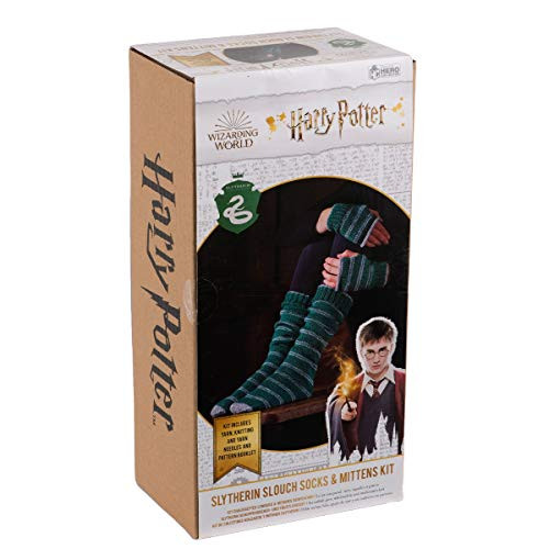 Hero Collector Hogwarts Slytherin Slouch Socks And Mittens Knitting Kit Harry Potter Wizarding World Knitting Kits