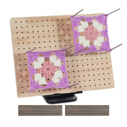 Ieusew 98 X77 Inches Crochet Blocking Board With Pegs Wooden Blocking Boards For Granny Square Projects 20 Pcs Stainless Steel Rods