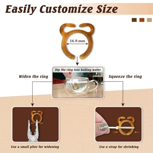 Savina Handmade Crochet Tension Ring For Finger Adjustable Size Horn Ring Crocheting Knitting Yarn Ring Holder Crochet Accessories With Box