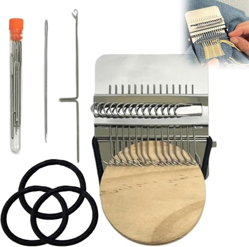 Uniqus Knit Patch Kit Patch Maker Mending 20 Portable Knit Repair Tool For Beginners 14 Hooks and 9 Needles For Socks Jeans and Clothes