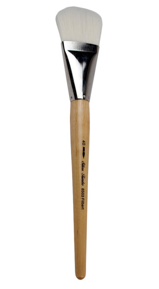 Silver Brush Limited Silver Jumbo White Taklon Brush Filbert Series 8503 Size 40