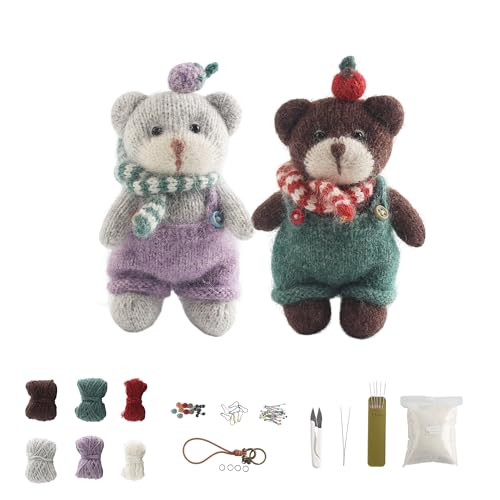 Knimly Knitting Kit For Beginners Amigurumi Style Teddy Bear With Knitting Needles Not Crochet AllInOne Diy Creative Idea For Adults and Teens With StepByStep Instructions