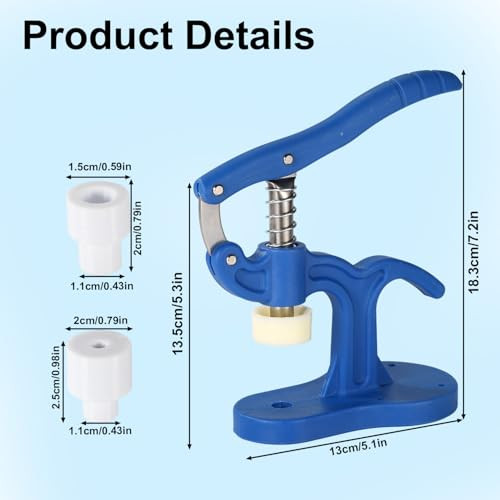 Lyreh Large Safety Eye Tool For Amigurumi Crochet and Stuffed Animals 545Mm Crocheting Eyes Auxiliary Tool With Adapters Professional For Big Special Safety Eyes Making Supplies Blue