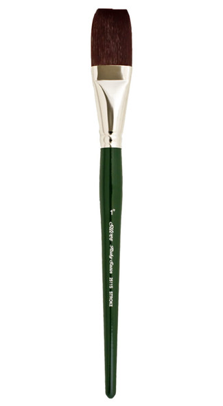 Silver Brush Limited 2511S Ruby Satin Stroke Brush For Fluid And Flow Acrylics Short Handle Size 1