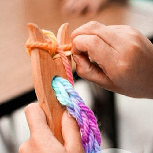 Naroote Knitting Fork And Eye Needle Kit 2Pcs Wooden Knitting Fork Tool Set Fork For Jewelry And Accessory Weaving For Diy Hand Embroidery Lovers
