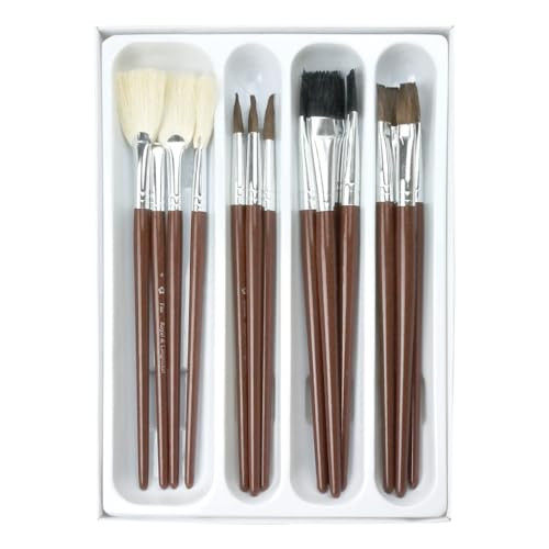 Royal and Langnickel And Langnickel Camel Hair Ceramic Glaze Brush Set Pack Of 16