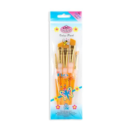 Royal and Langnickel And Langnickel Bk605 Big KidS Choice Brushes Short Handle 5Piece Orange
