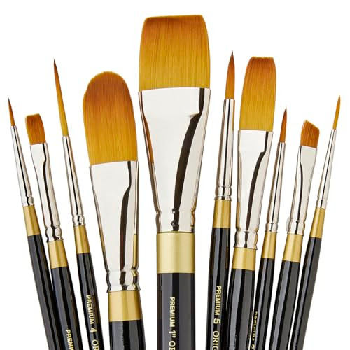 Kingart Original Gold Taklon Paint Brush Set