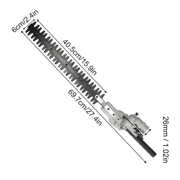 Electric Hedge Trimmer Head, 26mm 9 Teeth Hedge Trimmer Head Attachment Double Edge Blade Accessory for Brush Cutters Trimmer Electric Hedge Trimmer Head, 26mm 9 Teeth Hedge Trimmer Head Attachment Double Edge Blade Accessory for Brush Cutters Trimmer