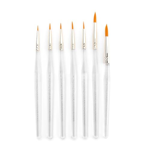 Royal and Langnickel Rset9158 Royal Zip N Close Gold Taklon Clear Acrylic Handle Detail Brush Set 105 X 39 X 05 Multicolor 7Piece