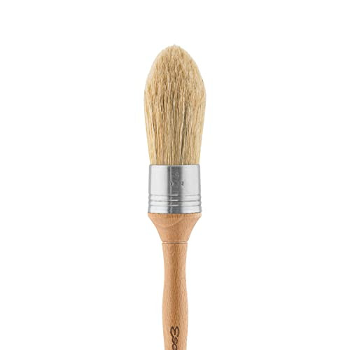 Escoda Series 7600 Artist Oil And Acrylic Paint Brush For Murals Decorative Work and Faux Finishing Natural Chungking Hog Bristle Round Oval Size 2