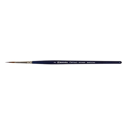 Escoda Optimo Series 1310 Artist Watercolor and Acrylic Short Handle Paint Brush Pure Kolinsky Liner Size 2