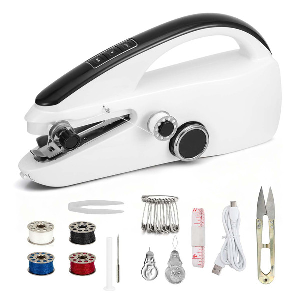 Jlian Mior Mini Handheld Sewing Machine For Beginners Easy To Use Fast Stitching Perfect For Clothes Fabrics And Quick Home Repairs For Mom Birthday ValentineS Day And Christmas Black
