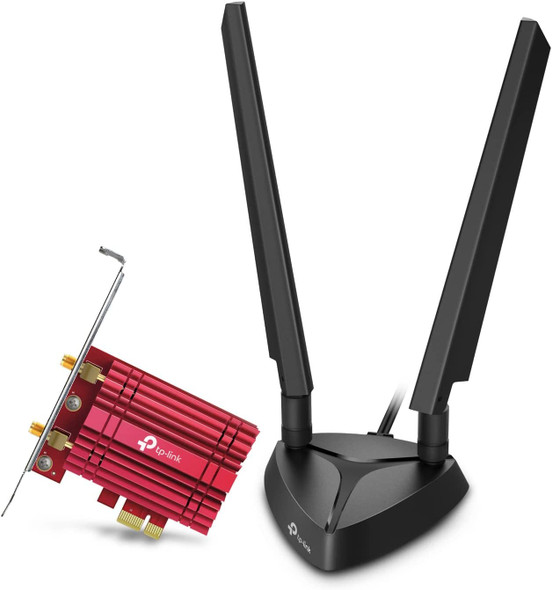 TpLink Wifi 6E Intel Ax210 Axe5400 Pcie Wifi Card For Pc Archer Txe75E Tri Band Adapter For Desktop Pc W/Magnetic Base Dual Antenna Bluetooth 53Usb Port Wpa3 MuMimo Ofdma 80211Ax