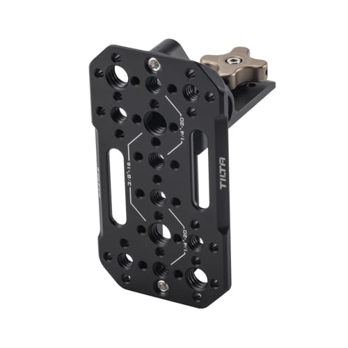 Tilta Aluminum Adjustable Accessory Mounting Plate For Dslr Cameras BuiltIn Nato Rail Rotating Design 1/420 And 3/816 Threads Black TaAmpB