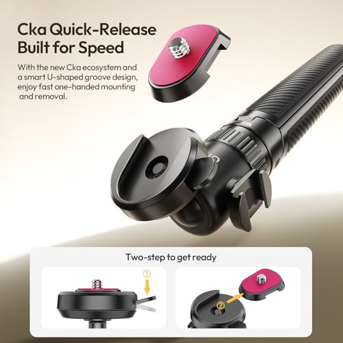 Ulanzi Mt90 Tripod Stand Vlog Handle Grip With Cka Quick Release W Ballhead W Cold Shoe Camera Desktop Mini Tripod For Gopro Insta360 Dji Osmo Pocket 3 4/Action 6 5Pro 4/360 Small Cameras