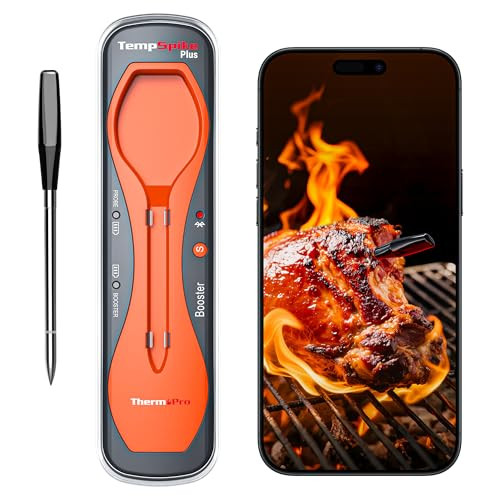 Temppro Thermopro 600Ft Meat Thermometer With Upgraded UltraThin Probe Bluetooth Meat Thermometer For Outside Grill Smoker Thermometer For Bbq Oven Rotisserie Sous Vide Tp970