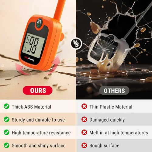 Temppro Tp509 Candy Thermometer With Pot Clip 10 Long Probe Instant Read Meat Food Thermometer With Lcd Cooking Oil Deep Frying Thermometer For Brewing Fathers Day Previously Thermopro