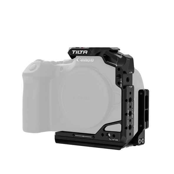 Tilta Half Camera Cage Compatible With Canon R6 Mark Ii With Mount Accessories Via Nato Rail Cold Shoe And 1/420 Threads With Locating Pins TaT45Hcc Black