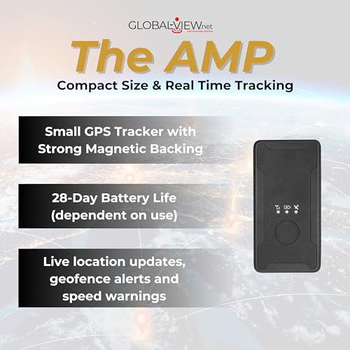 GlobalViewNet Global View Mini Magnetic Gps Tracker For Vehicles Subscription Required Magnetic Backing RealTime Gps Tracking 24Day Battery Life Fleet Tracking Software Geofence and Speed Alerts